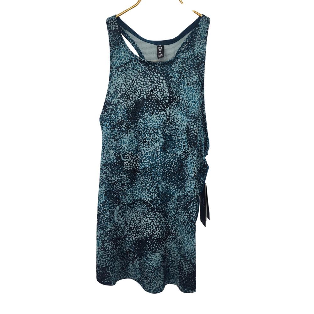 New NWT Under Armour Run Green Racer Back Tank Small Spilt‎ Back Seam Tank